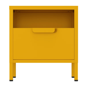 Comodino in metallo con cassetto 45x30x50cm senape - Pop