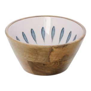 J-Line Bol - bois - bleu foncé/blanc - medium - 6 pièces