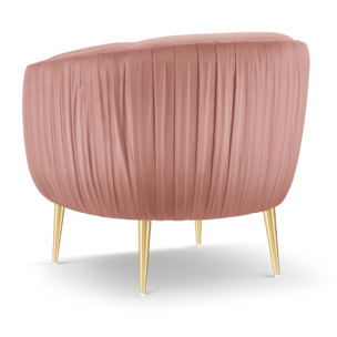 Fauteuil "Cyrille" en velours rose