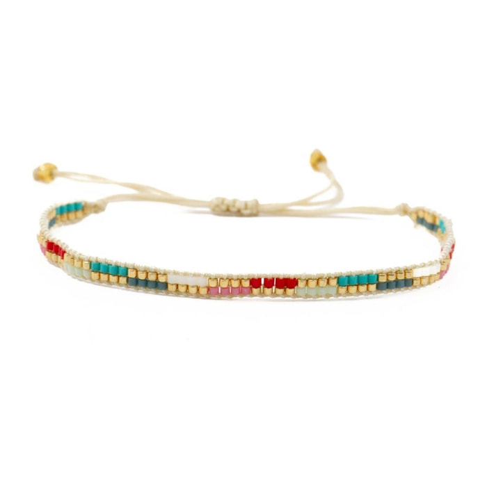 Pulsera con Cristal Multicolor acabado oro 18k