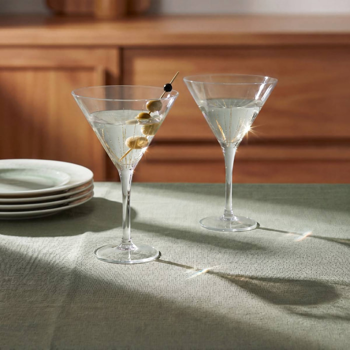 Lot de 2 verres à cocktail Lunis 25cl doré