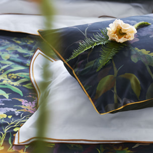 Housse de couette imprimée en percale de coton, INDIAN SUNFLOWER, Graphite