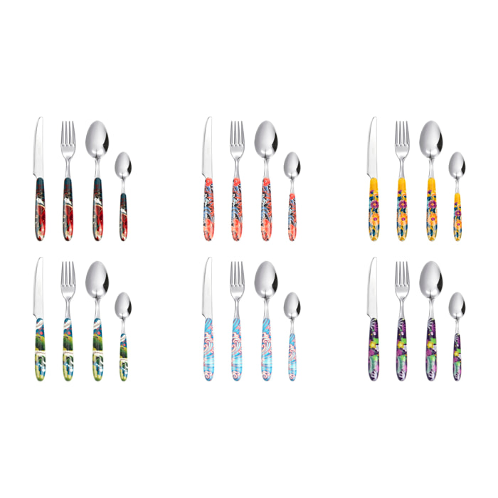 Servizio 24 posate Excelsa – Kimono, Acciaio Multicolore