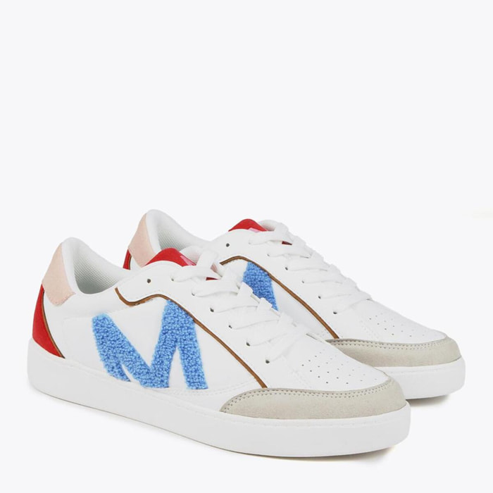 Sneakers multicolori con lettera M effetto spugna