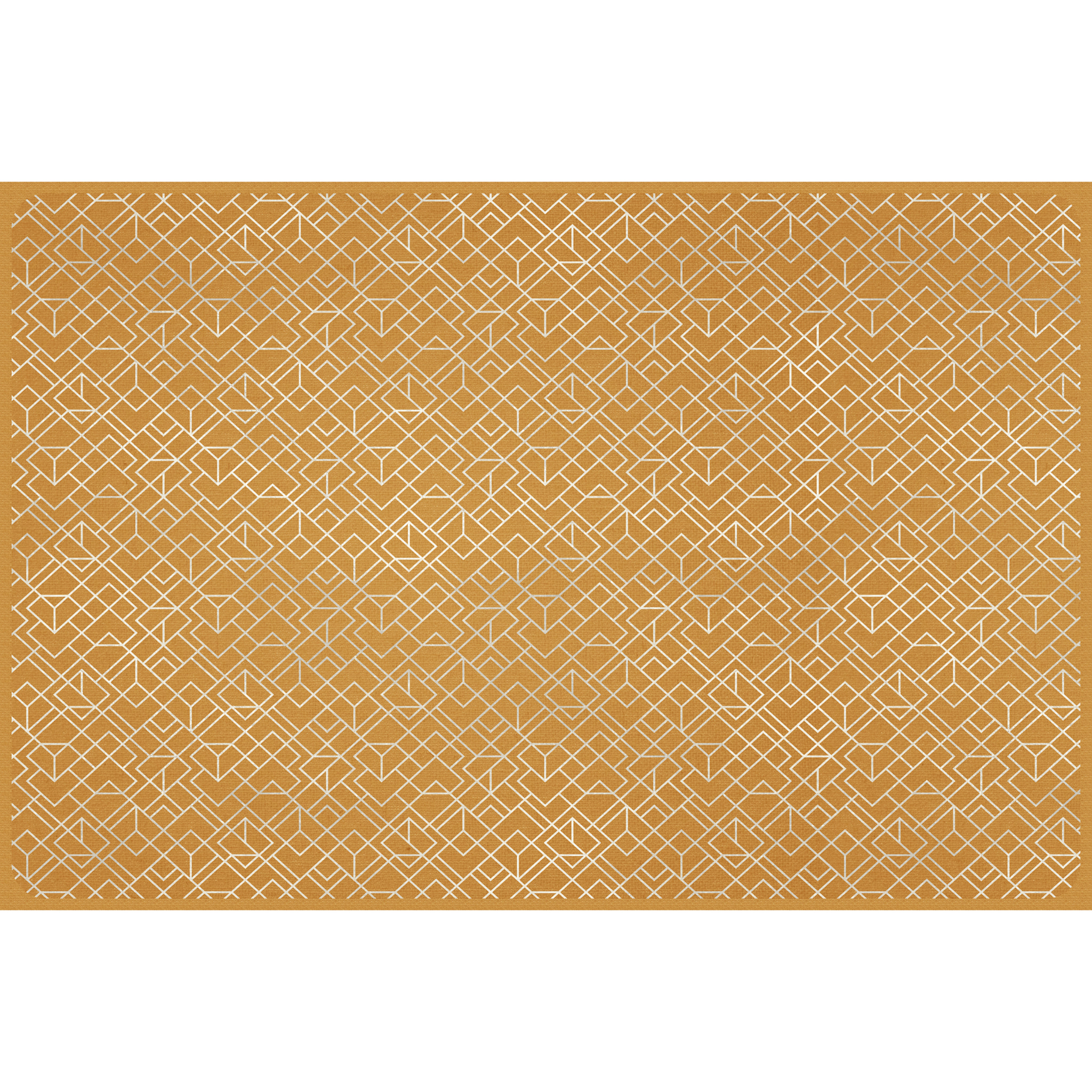 VINILIKO, set de 4 individuales de mesa Geometría 3d mostaza 4u-30x45 cm