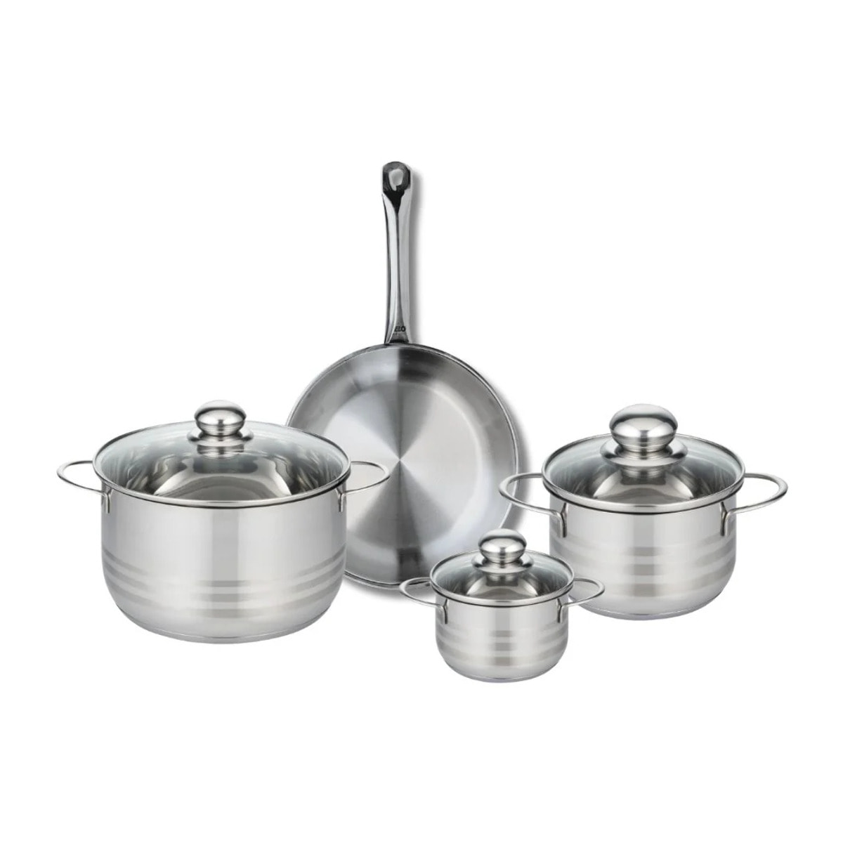 Ensemble de 1 Poêle de cuisson 24 cm et 3 faitouts 12, 16 et 20 cm Elo Profi Brillant