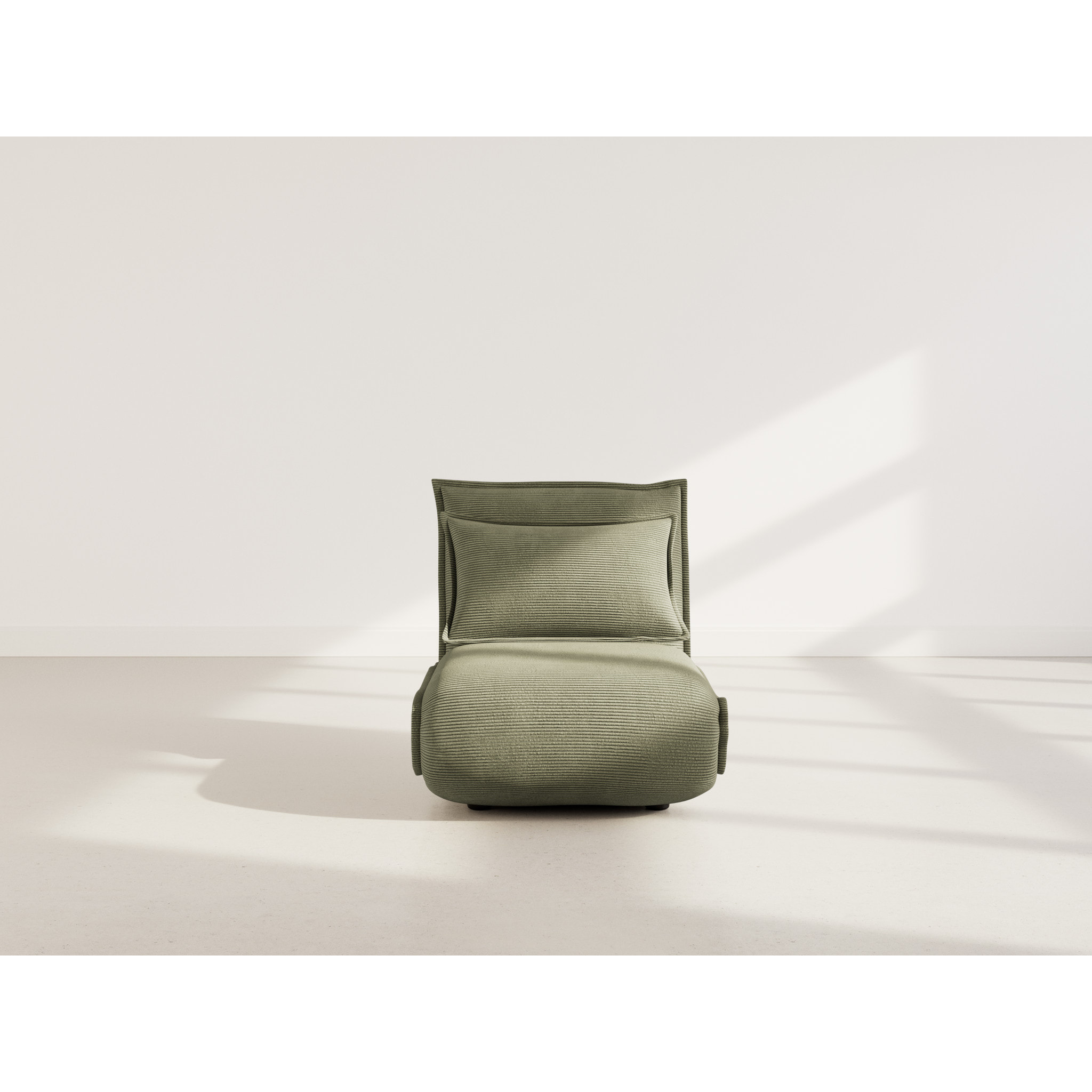 Candice - Banquette 1 place convertible clic-clac en velours côtelé - Vert