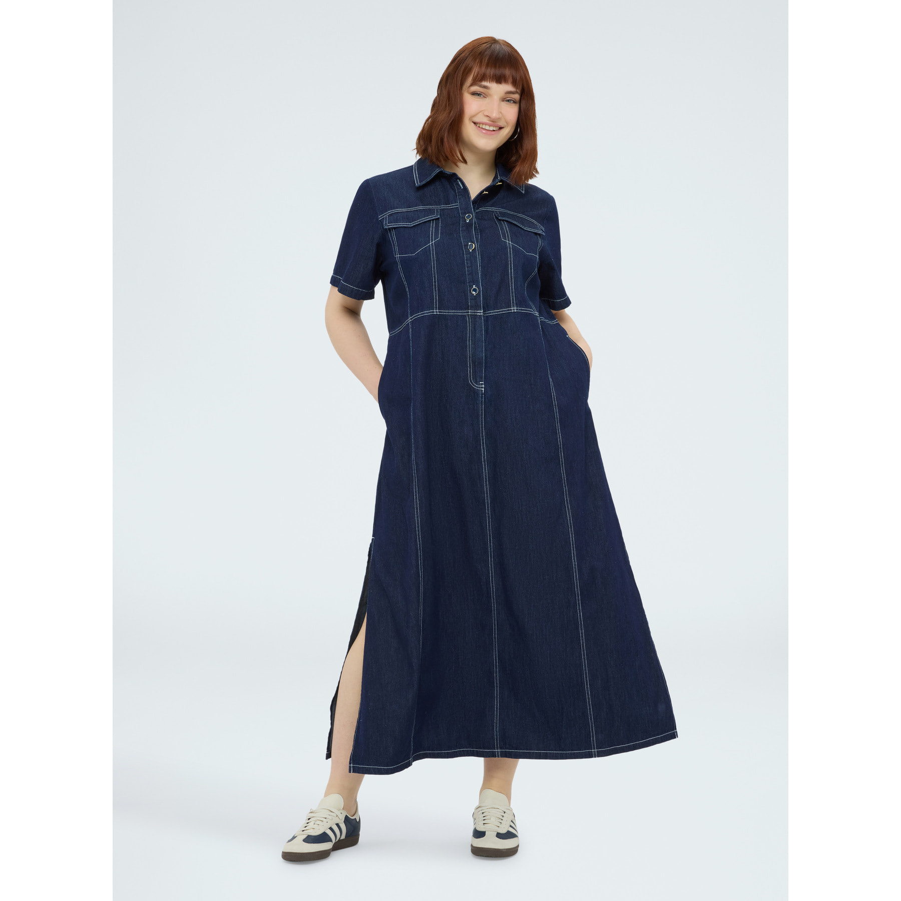 Fiorella Rubino - Vestito chemisier in denim - Blu