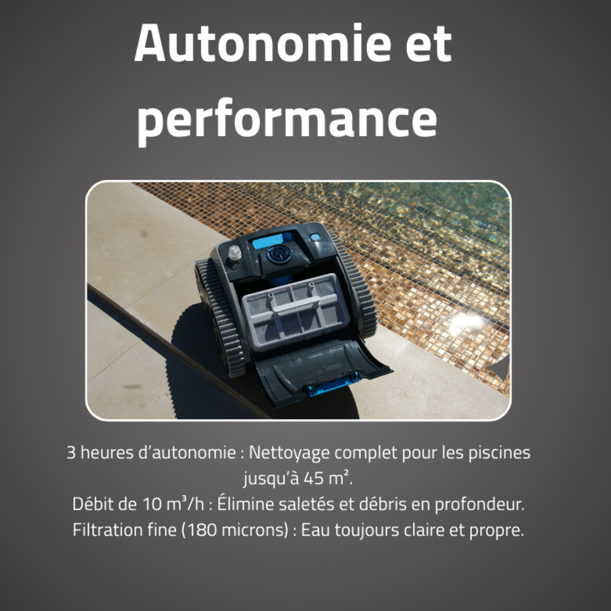 Bestway Robot piscine sans fil Opale nettoyage fond et parois 45 m² max