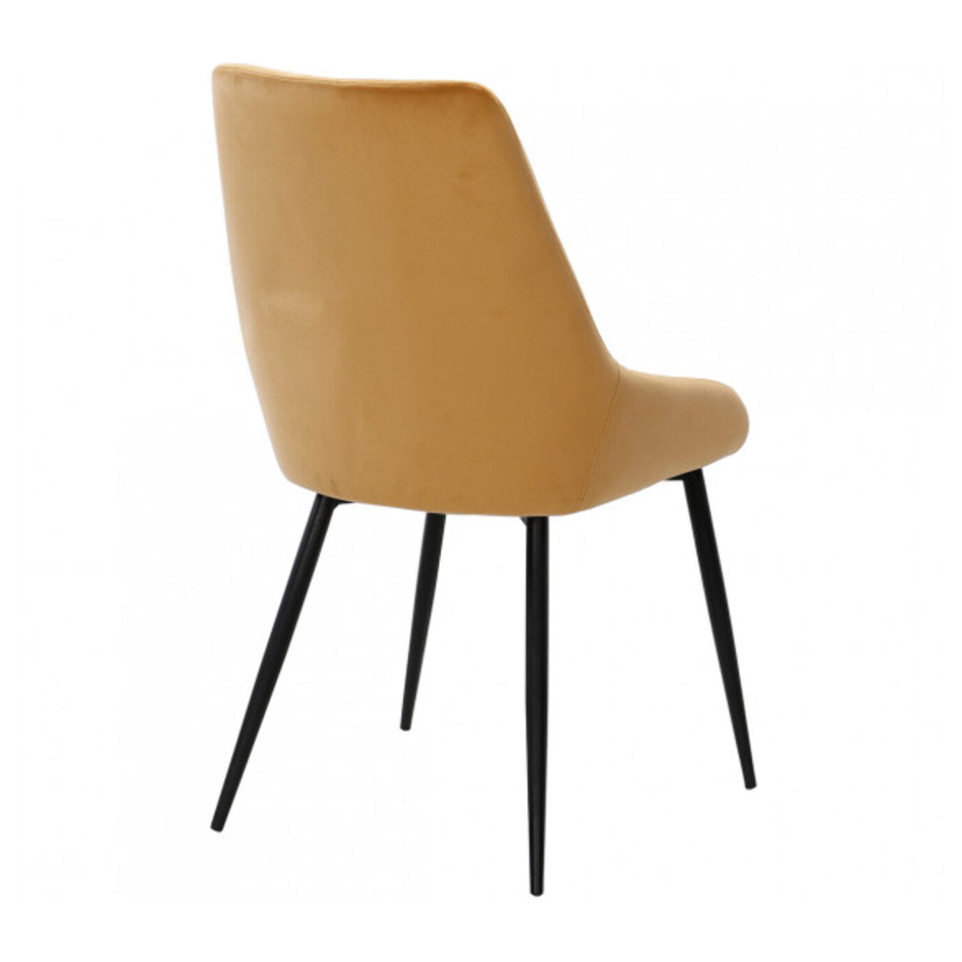 Chaise en velours avec piètement métal noir - MONDO