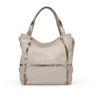 Bolso de hombro tostado con cremallera