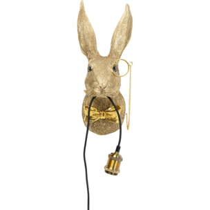 Applique murale lapin gentleman doré Kare Design