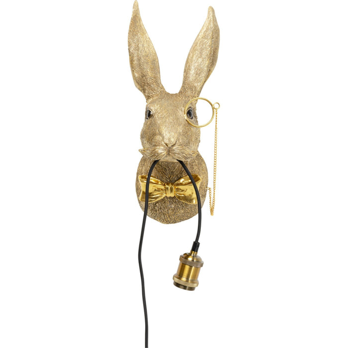 Applique murale lapin gentleman doré Kare Design