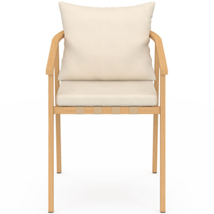 Ensemble repas Hortensia 6 places métal effet bois