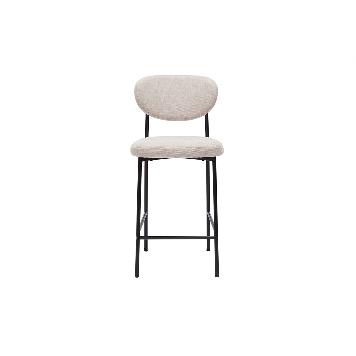 Tabourets de bar fixes en tissu effet velours texturé beige H65 cm (lot de 2) BREKA