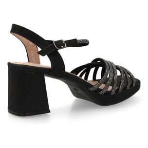 Sandalia tacón elegante fiesta con brillo