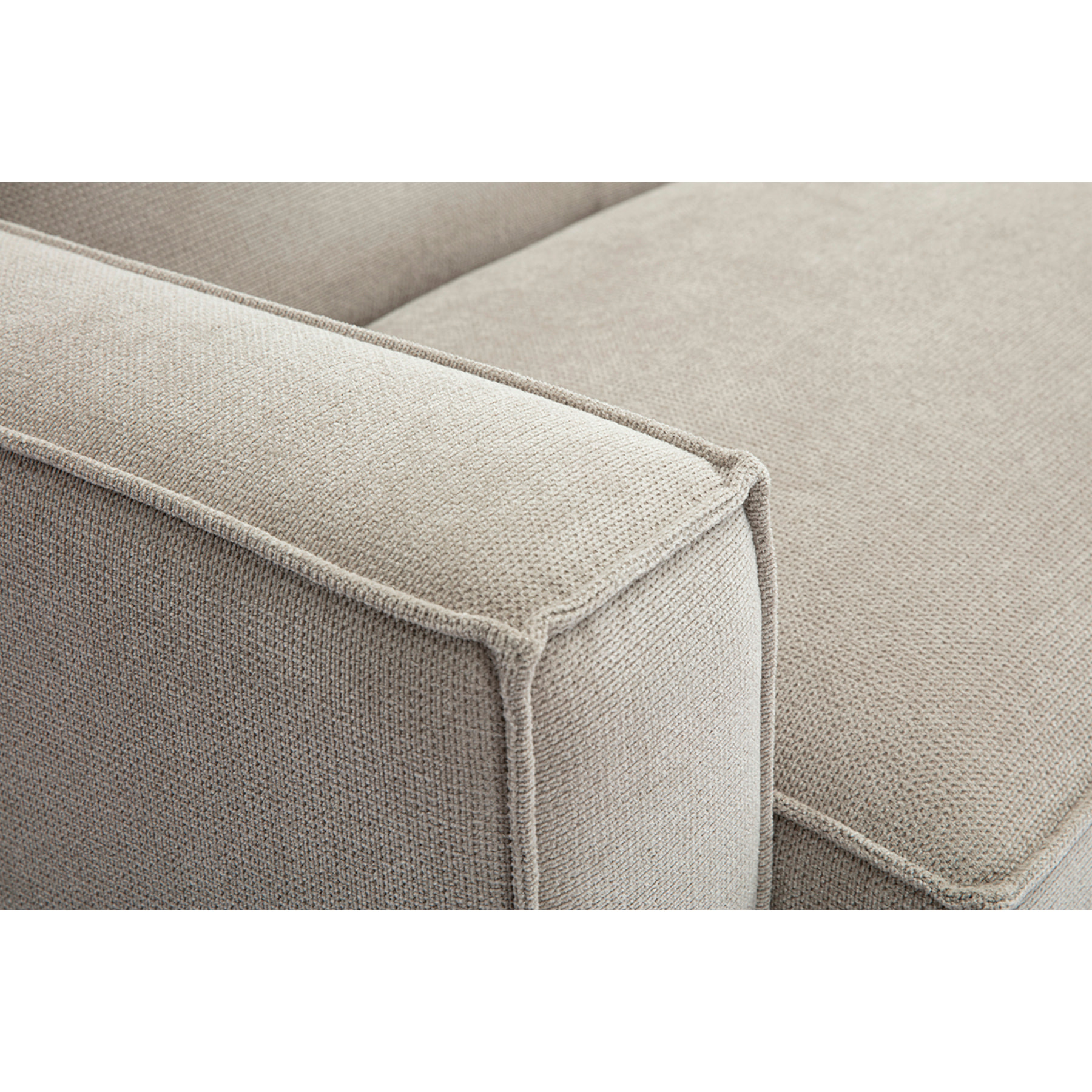 Canapé modulable 4 places en tissu effet velours texturé beige SPLIT