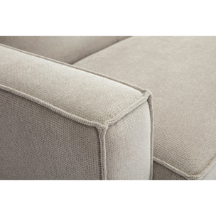 Canapé modulable 4 places en tissu effet velours texturé beige SPLIT
