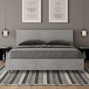 Letto senza rete 160x200 testata dritta cemento Demas