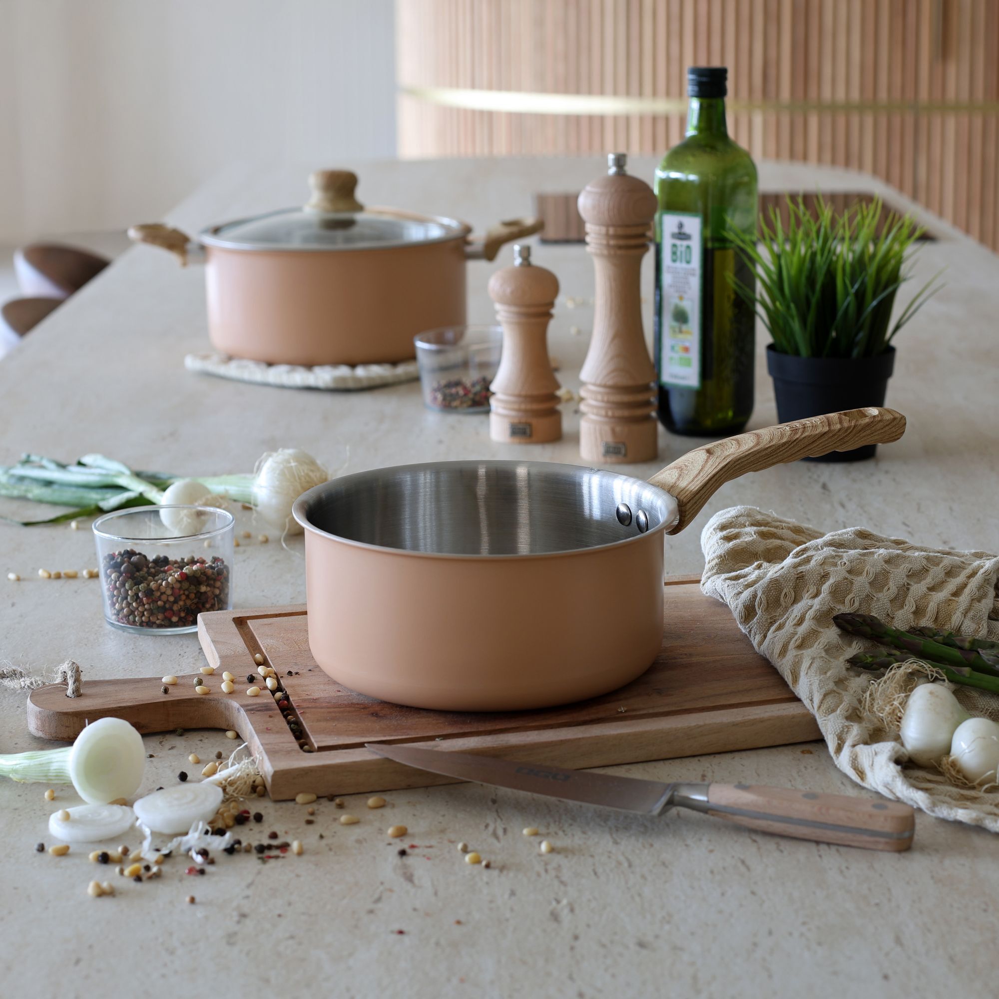 Batterie de cuisine 5 pièces en acier inoxydable - tous feux EASYNOX