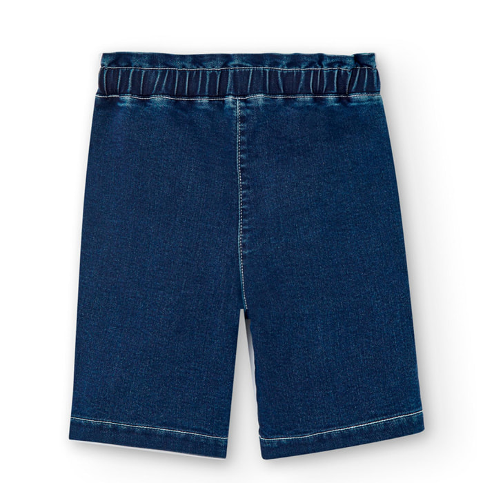 Shorts de denim en azul con bolsillos