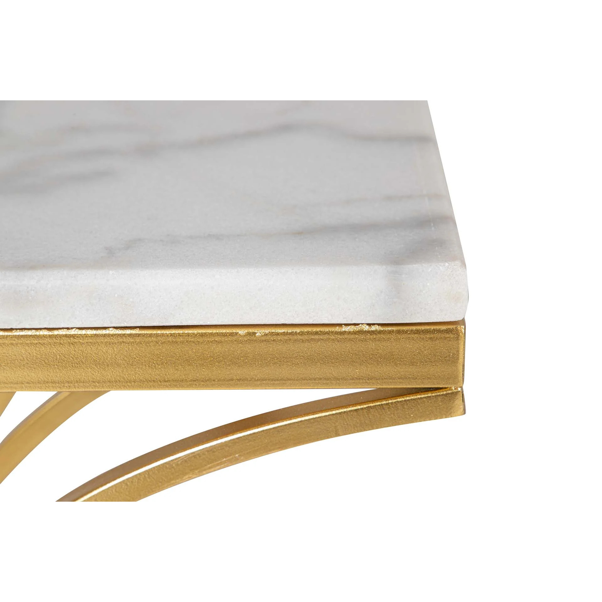 Consola Metal Mármol Blanco 104x30x79 Cm