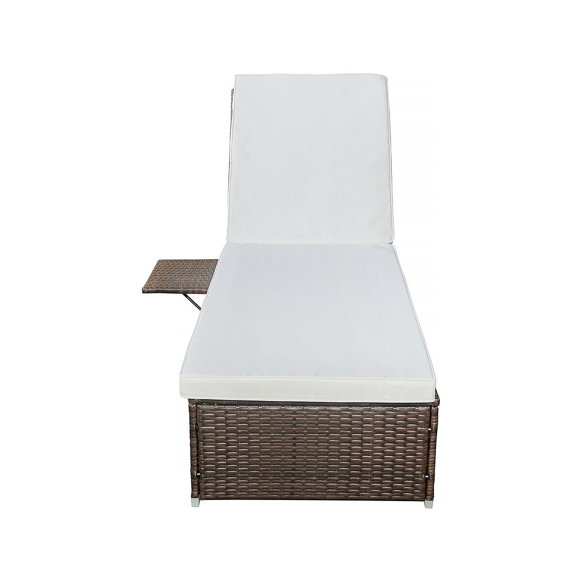 Lot de 2 bains de soleil en résine tressée avec coussins "Alice" - Beige
