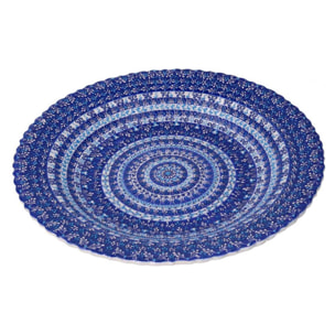 Centrotavola in ceramica blu tondo cm ø40h4