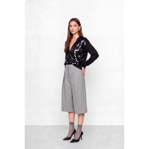 Kocca - Pantaloni culotte da donna a vita alta con pieghe Donna