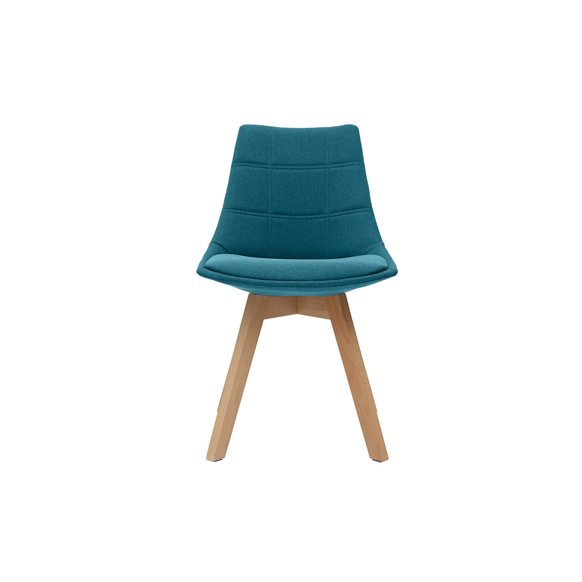 Chaises scandinaves en tissu bleu canard et bois clair (lot de 2) MATILDE