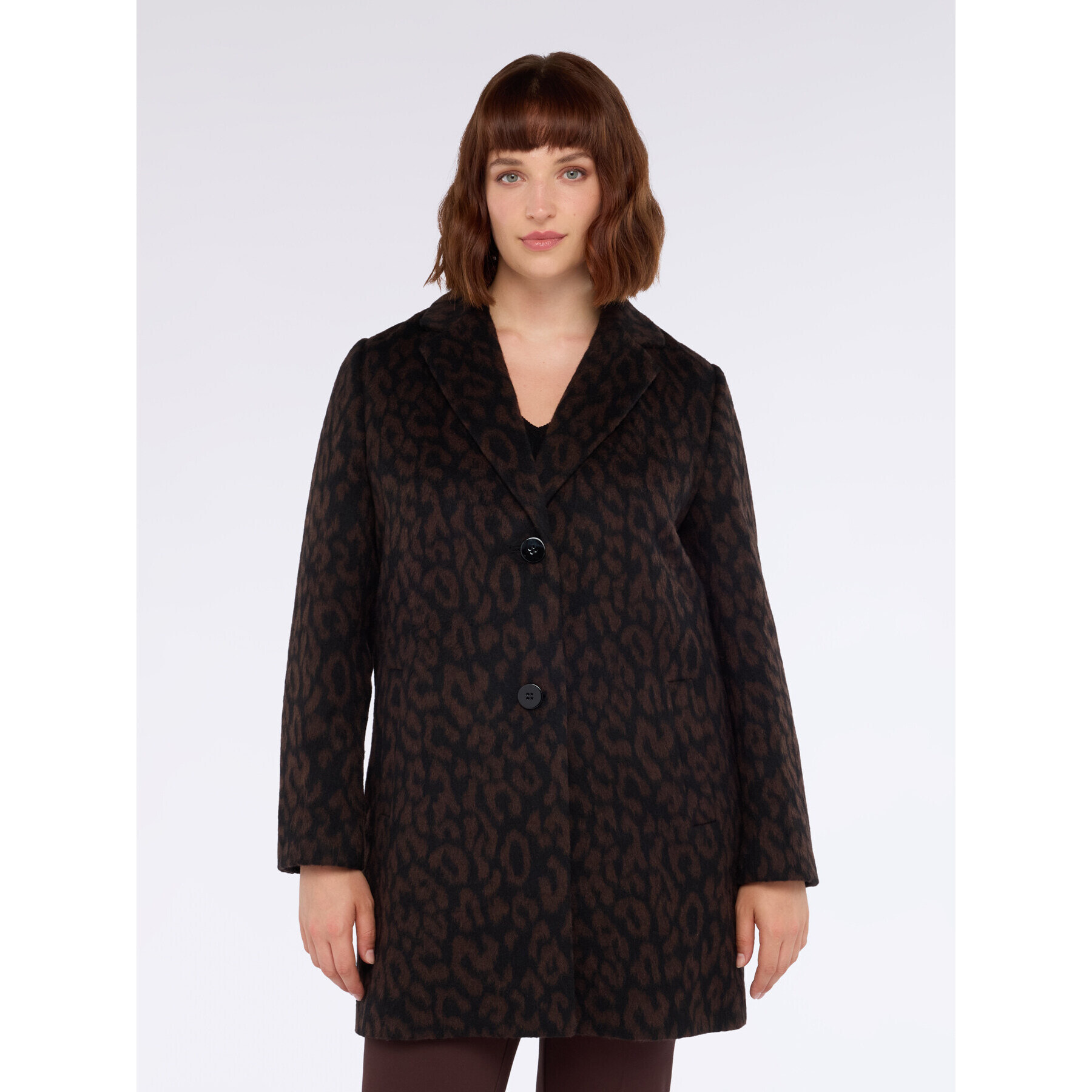 Fiorella Rubino - Cappotto maculato in misto lana - Nero