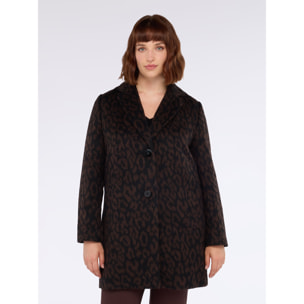 Fiorella Rubino - Cappotto maculato in misto lana - Nero