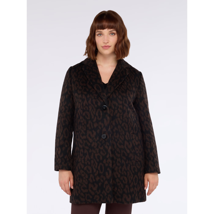 Fiorella Rubino - Cappotto maculato in misto lana - Nero