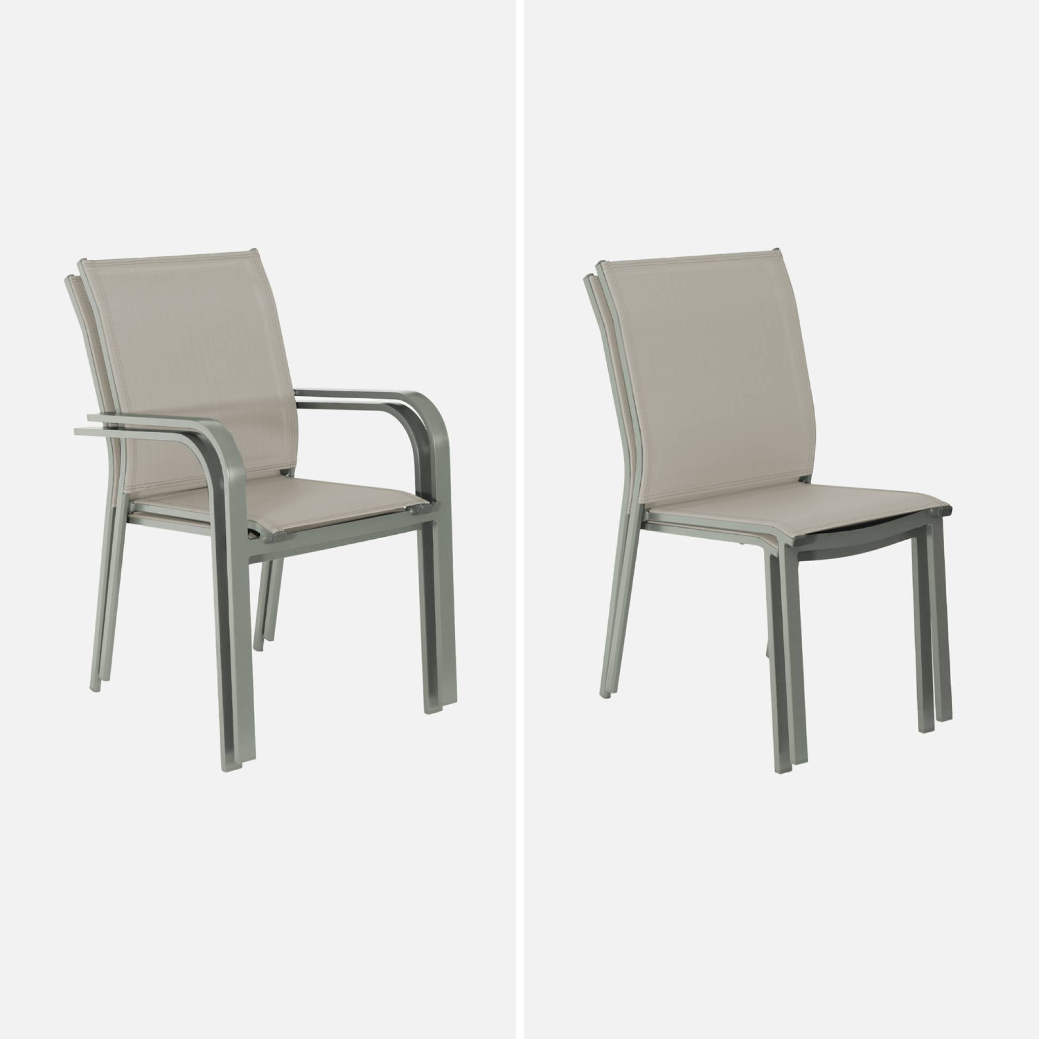 Table de jardin extensible aluminium + 10 assises SEATTLE + BUFFALO