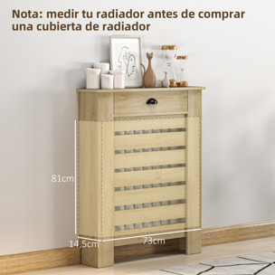 Cubre Radiadores con Cajón Cubreradiador de MDF Cubierta para Radiador para Salón Dormitorio Pasillo 78x19x95,5 cm Roble