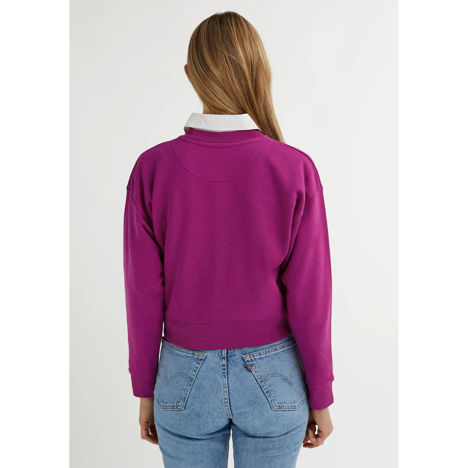 Sudadera de Mujer Embroidery Logo Cropped Crew Neck en Rosa D.Franklin