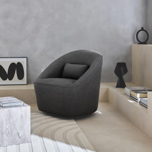Fauteuil pivotant 360 avec coussin tissu LANA