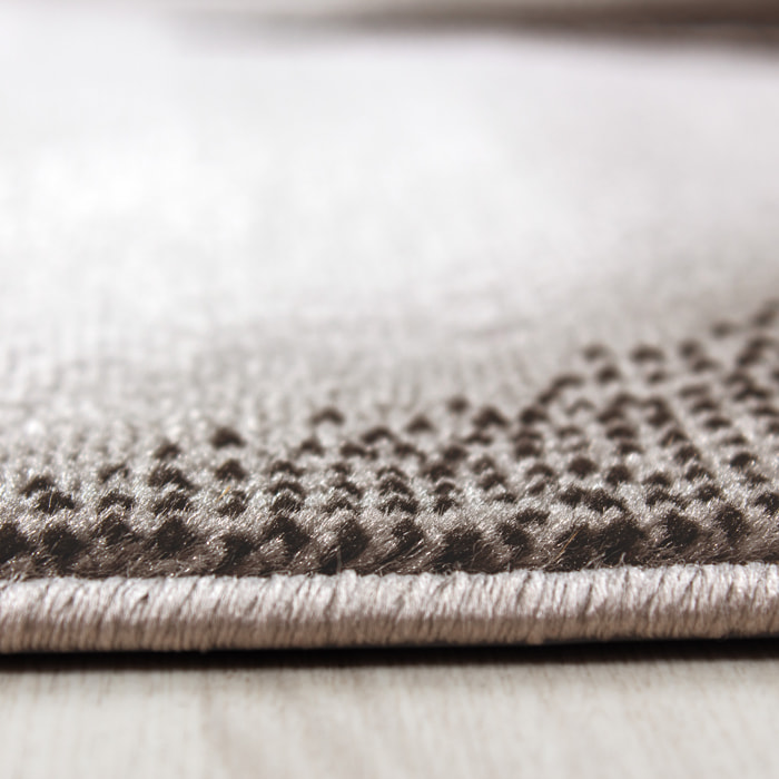 PLUS - Tapis à poils courts design marron - PLU8008MAR