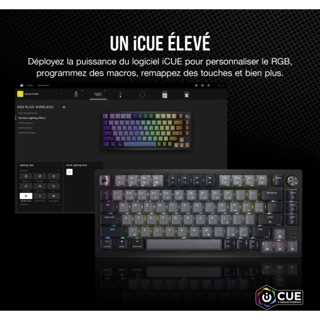 Clavier gamer sans fil CORSAIR K65 PLUS Wireless