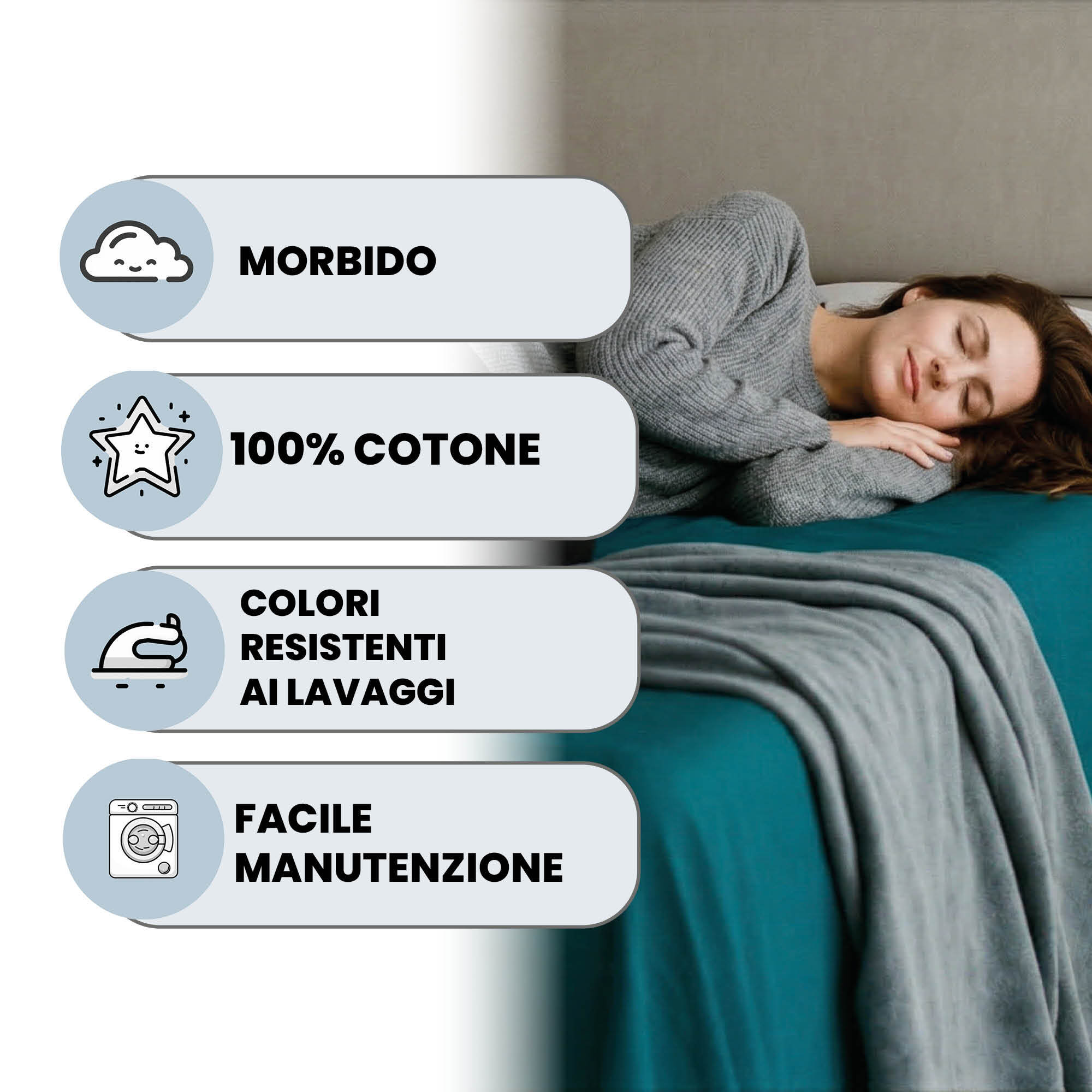 LENZUOLO SOPRA TINTA UNITA MAX COLOR, 100% COTONE - PIAZZA E MEZZA