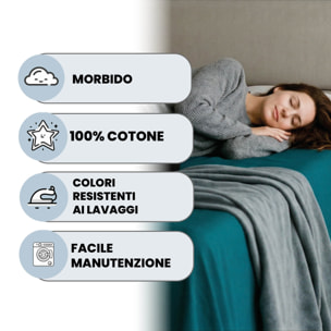 LENZUOLO SOPRA TINTA UNITA MAX COLOR, 100% COTONE - PIAZZA E MEZZA