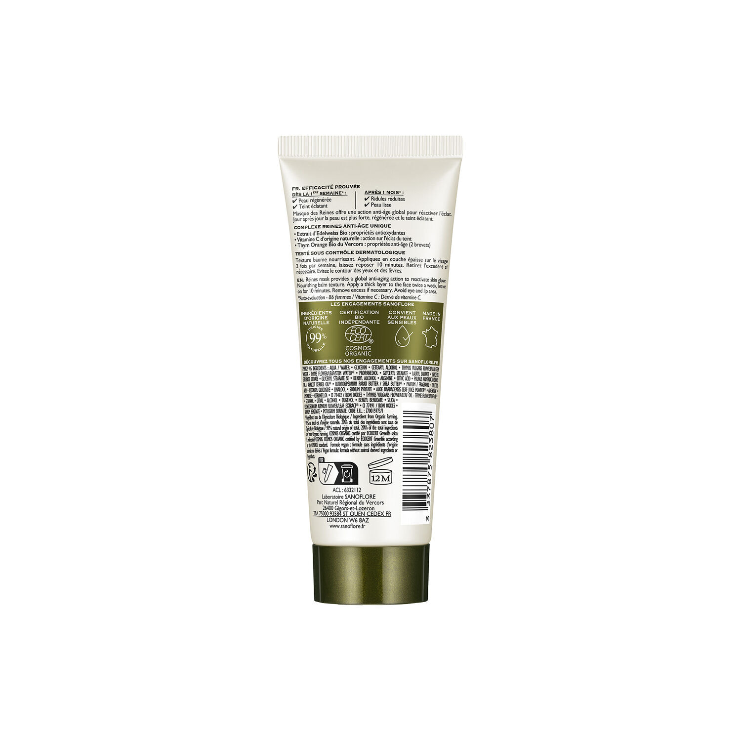 Reines - Masque Anti-Age Eclat Certifié Bio