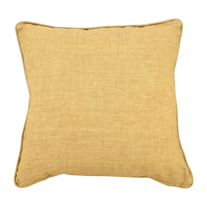 Coussin en lin jaune moutarde 40cm NYL