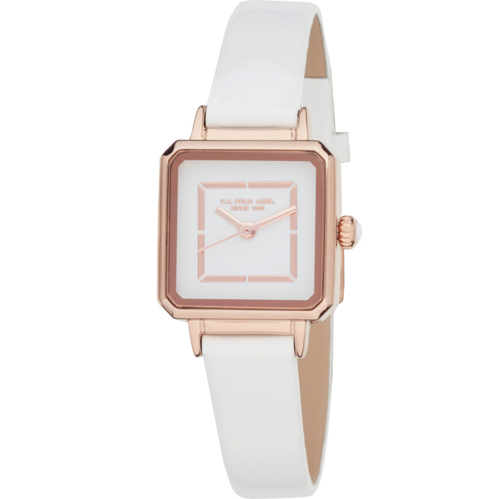 Orologio U.S. Polo Assn. in pelle bianca