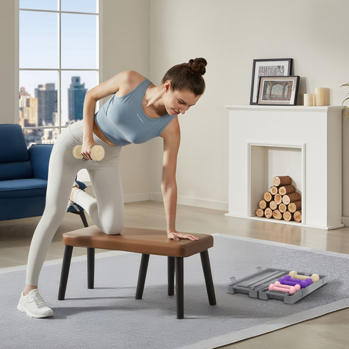 Ensemble d'haltères courtes total 6 Kg - paires de 0,5/1/1,5 Kg avec mallette - métal PU multicolore