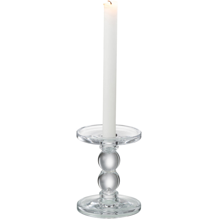 J-Line bougeoir Druppels - verre - transparent - small