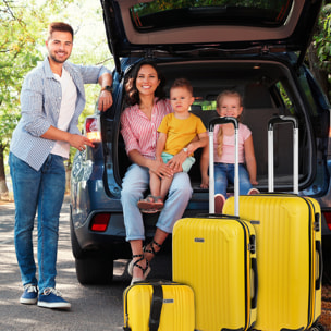 Juego De Maletas Rígidas Abs Itaca Sevron Amarillo