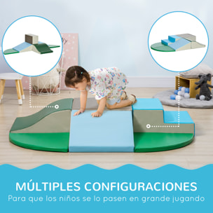 Juego de 6 de Bloques de Espuma para Niños Bloques de Construcción Grandes Figuras de Construcción Juguete para Aprendizaje para Escalar y Gatear Multicolor