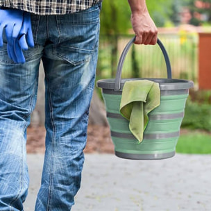 Well home cubo plegable 10l verde claro