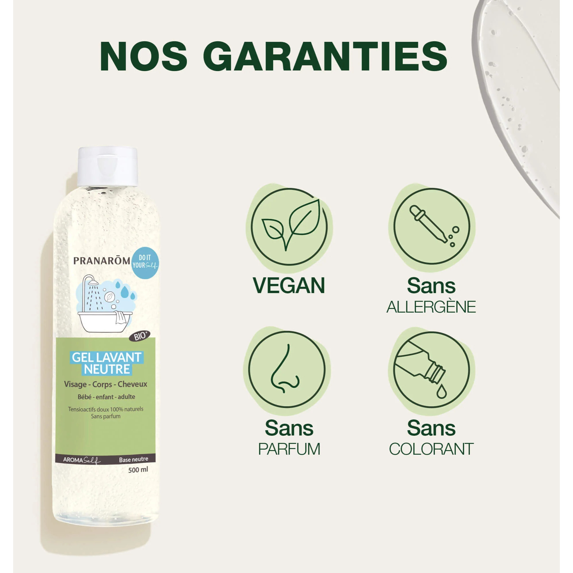 Pranarom - Gel lavant neutre - Bio - 500 ml